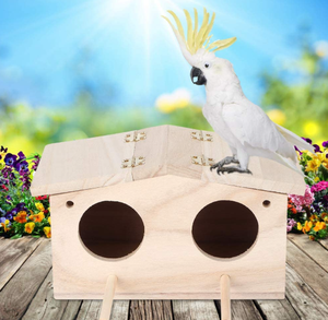 Suministro de fábrica Precio atractivo Nido de madera para mascotas Jaula de cría Pájaro Canario Casa de pájaros de madera - Product Image 6