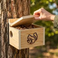 Nichoir à écureuils personnalisé, prêt à monter, avec trous pré-percés et vis, pour une installation facile sur le tronc d'un arbre en extérieur