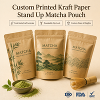 Pochette en papier kraft brun personnalisée, imprimée, écologique, refermable avec fermeture éclair, matériaux recyclés de qualité alimentaire, emballage pour aliments en conserve