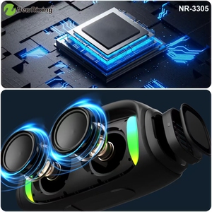 Altavoz Bluetooth portátil de 50W con 2 micrófonos NR3305 RGB, micrófono omnidireccional, asa portátil, karaoke, boombox, altavoces inalámbricos, caja de sonido para exteriores - Product Image 6