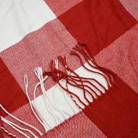 Neue Vintage Rot-Weiß Karierte Strickdecke Klassische Gestreifte Plaid-Sofadecke für Alle Jahreszeiten
