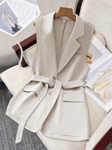Veste sans manches à col tailleur, style britannique, ample et décontractée, pour femmes européennes et américaines - Product Image 3