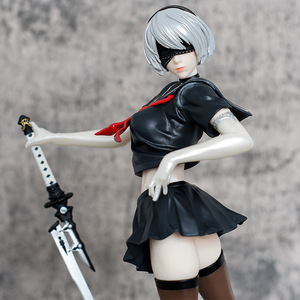 หุ่นฟิกเกอร์อะนิเมะ Nier automata, ตุ๊กตาโมเดลฟิกเกอร์สองหัว No.2รูปนักล่า2B yorha ขนาด29ซม. - Product Image 4