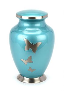 Urne funéraire en laiton gravée de papillon Urne commémorative de crémation de concepteur pour les cendres humaines au prix de gros - Product Image 3