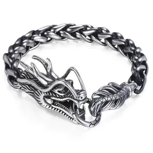 Wholesale Mens Bracelet Stainless Dragon Head Legend Bracelet BangleJewelry Punk Style Dragon Silver Bracelet for Women