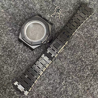 NH35 Uhrenteile 41mm Saphirglas Edelstahlgehäuse Uhren-Kit Mod für Se-ik Geriffelte Lünette Passend für Japanisches NH35 Mod