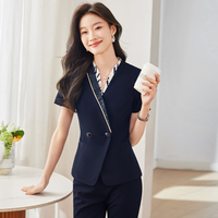 Costume à manches courtes pour femme, été, boutique de bijoux, boutique d'or, vêtements professionnels, serveur, étiquette, caissier, vêtements de travail