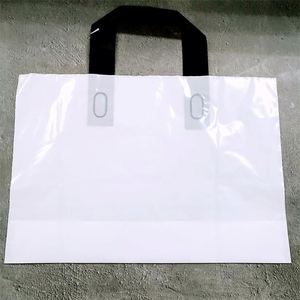 Promotional Logo Printed Packaging Transparent Shopping 2025 PE Plastic <b>Tote</b> <b>Bag</b> for Clothes Manufacturers with Soft Loop Handle - Product Image 2