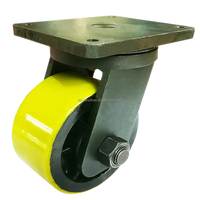 Roda troli industri luar ruangan kapasitas muatan 3 Ton tugas berat Super 100mm rem kaku kastor pelat dapat disesuaikan OEM