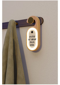 Lavagna Memo in Legno con Luce Notturna a LED Ricaricabile con Sensore di Movimento, Decorazione da Appendere alla Porta per Camera da Letto, Ufficio e Ingresso - Product Image 5