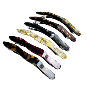 Korean Style Acetate Top <b>Clip</b> <b>Spring</b> Hair <b>Clip</b> Ponytail Holder Medium/Short/Thin Hair Pure Handmade Leopard Print Carton 11cm - Product Image 1