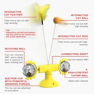 Boules rotatives pour <span class=keywords><strong>chat</strong></span>, jouet interactif et amusant, pour l'intérieur, jeu anti-Stress avec ventouse, pour animaux de compagnie - Product Image 2