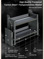 Cesto Elevatório Vertical HNOSS para Armário de Cozinha - Cesto Deslizante Superior para Armário