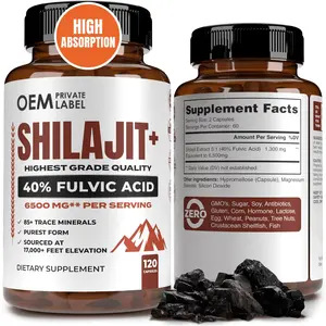 6500 mg Shilajit-Kapseln-Supplement mit 40 % Fulvinsäure Himalaya-Shilajit mit 85 + Spurmineralien für Energie-Immungesundheit