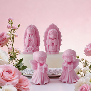 Moldes de silicona para velas de aromaterapia Angel, figuras de yeso DIY de niño/niña para oración, venta al por mayor transfronteriza - Product Image 6