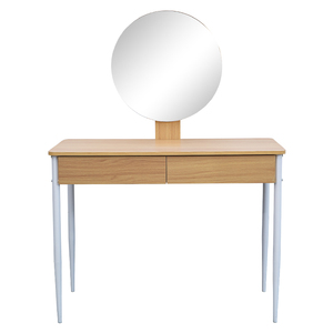 Coiffeuse classique pour filles avec des motifs simples Station de maquillage en bois Tabouret de table et tiroirs à miroir pour meubles de maison de chambre à coucher - Product Image 3