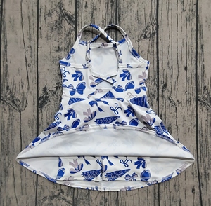 ชุดเดรสโยคะแขนยาวพิมพ์ลายดอกไม้สำหรับเด็กผู้หญิงชุดออกกำลังกายพิมพ์ลายฟุตบอลบูติกสีฟ้าสำหรับฤดูร้อน - Product Image 2