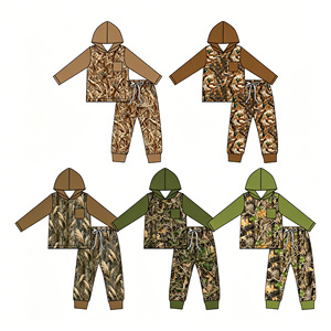 Ensemble sweat à capuche et pantalon personnalisé pour garçons, tenues de chasse d'automne, vente en gros, vêtements pour frères, vêtements pour tout-petits, boutique de vêtements pour enfants, vêtements d'usine - Product Image 2