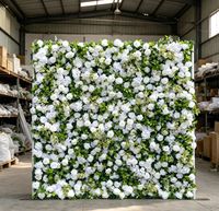 Panneau mural de fleurs artificielles en soie 5D réaliste et imperméable, vert, pour fond de scène de mariage, arrangements personnalisés