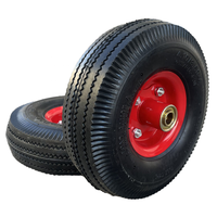 4.10/3.50-4 Pneu et roue en caoutchouc pneumatique 10 pouces pneu et roue de camion à main pour Gorilla Cart Dolly tondeuse à gazon et chariot de jardin