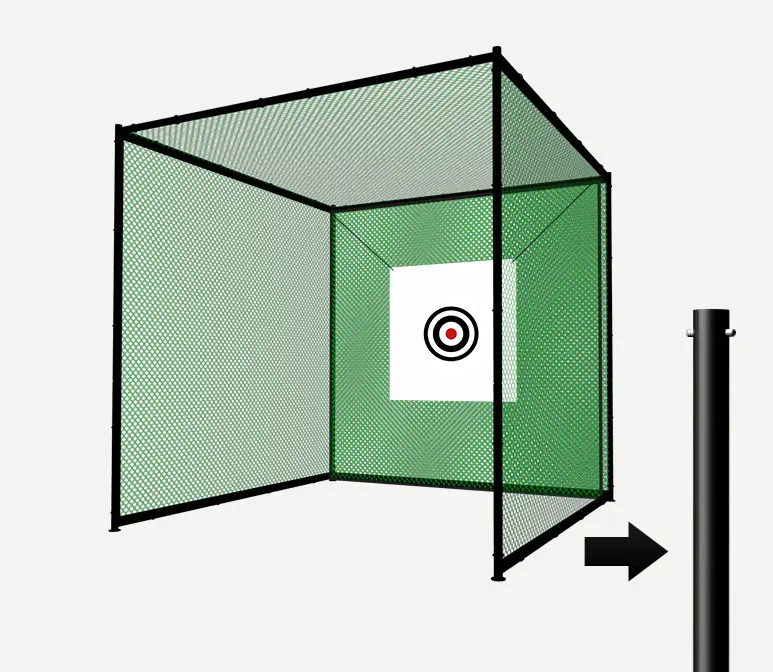 스틸 프레임이있는 골프 드라이빙 케이지 풀 스윙 및 치핑 연습을위한 뒤뜰 운전을위한 골프 그물 실내 실외