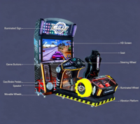 Machine de jeu de course automobile à monnayeur, simulateur de conduite d'arcade intérieur avec écran HD pour centre de jeux, vente en gros usine