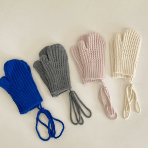 F-2213 Offre Spéciale pas cher mitaines de couleur unie pour enfants personnalisé tricoté laine gant chaud hiver mitaines tricotées pour enfants - Product Image 2