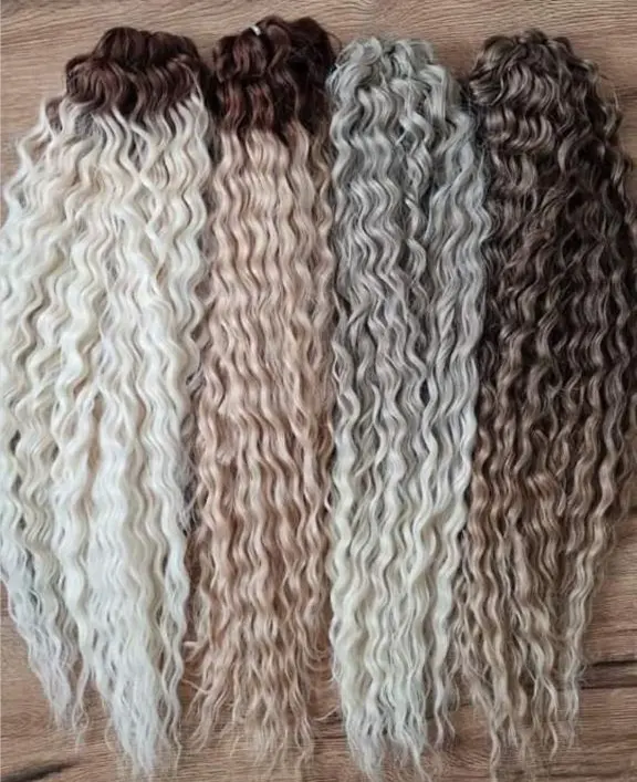 Ariel Deep Wave – Extensions de cheveux synthétiques au Crochet, tresses de déesse, cheveux ondulés, blonds ombrés, 24 pouces, 30 pouces, vente en gros