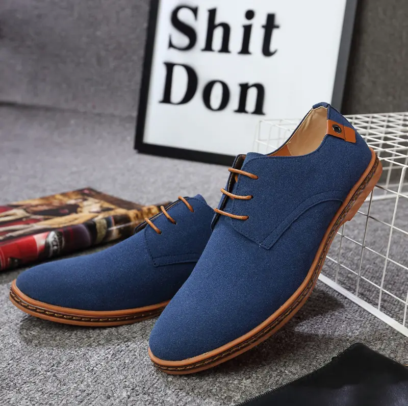 Men Fashion men Suede Casual Plus Size Black Grey Red Blue Formal Driving Dressing Business Shoes Wedding Party Shoe