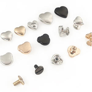 Boutons à pression en métal en forme de cœur en stock, alliage or, argent, noir, attaches pour vêtements, sacs, cœur multicolore - Product Image 6