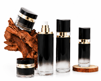Ensemble d'emballages de luxe pour soins de la peau en or blanc – Flacons de lotion 40ml, 100ml, 120ml et pots de crème 30g, 50g pour toniques, sérums et hydratants