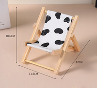 Support de téléphone en bois créatif, chaise de plage pliable, style nordique, figurine artisanale mignonne, accessoire de photographie, décoration d'intérieur