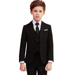 Ensemble Costume de Mariage Noir 007 pour Garçons, Vêtement Formel Enfant, Blazer et Pantalon, Tenue Élégante pour Cérémonie, Fête des Enfants, Remise de Diplôme ou Performance Chorale - Product Image 1