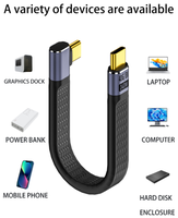 Cable USB 4.0 Tipo-C FPC de 240W con Carga Súper Rápida, Transmisión de 40Gbps, Proyección de Pantalla HD 8K60Hz, Cable Corto Flexible USB C