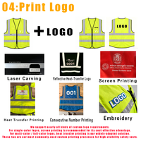 Chaleco de Seguridad Reflectante Personalizado con Logotipo, Todos los Colores, Alta Visibilidad, para Hombre, con Múltiples Bolsillos, para Construcción e Ingeniería