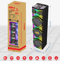 Enceinte de fête extérieure Boombox Bass 12 pouces 3 pièces 50000W avec LED RGB, entrées USB/AUX, microphone intégré, enceinte karaoké sans fil