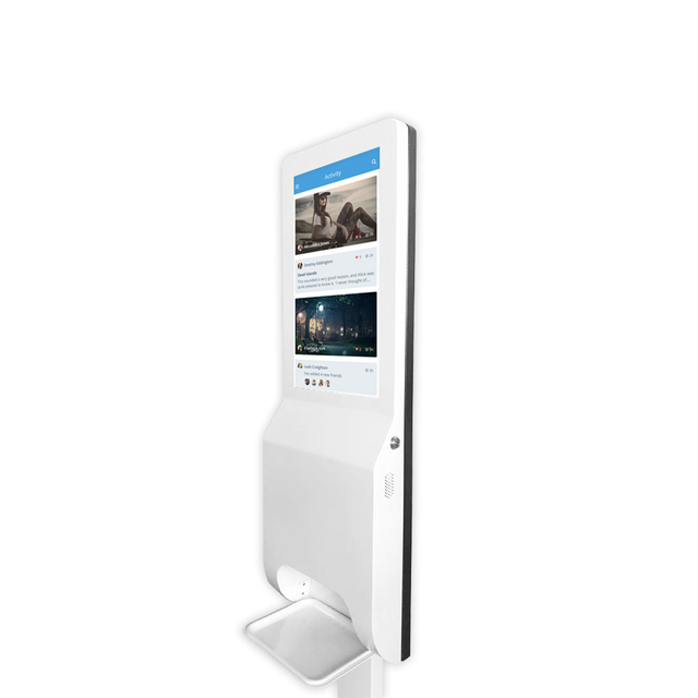 21.5'' Floor Stand Advertising 1000ml Hand Sanitizer Dispenser Android Digital Signage Player