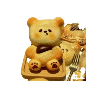 ขนมปังรูปหมีเหมือนจริง ขายส่ง เนื้อนุ่ม บีบแล้วคืนตัวช้า ของเล่นบีบคลายเครียด - Product Image 6