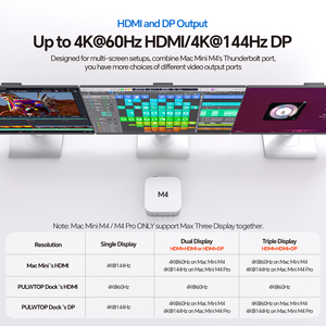 PULWTOP Mac Mini M4 Dock Stand con DP 4K 144Hz y HDMI 4K60, Mac Mini M4 Pro Hub con <span class=keywords><strong>4TB</strong></span> NVMe SSD Enclosure (SSD NO incluido) - Product Image 5