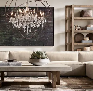 Juego de Muebles Modulares de Cuero Italiano de Diseño Moderno, Base de Roble, para Sala de Estar, Diseños de Lujo, Venta al Por Mayor - Product Image 5