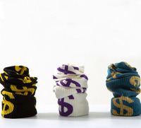 Vente en gros de chaussettes pour hommes, mode et décontractées, à porter au quotidien, avec un motif amusant en forme de dollar