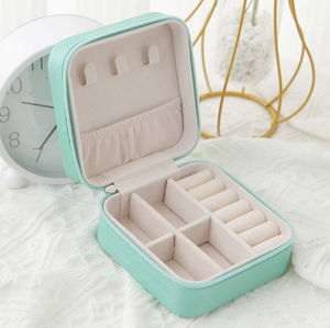 Hot Sale Simple Mini Portable Travel PU Leather Jewelry <b>Box</b> Square Storage Case for Gifting - Product Image 5