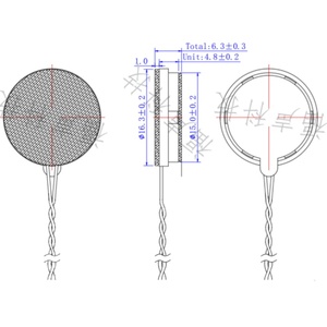 Micro 16MM altoparlante a conduzione ossea 8 Ohm 0.2 Watt interno auricolare magnetico altoparlanti a vibrazione con cavo per unità Driver FUET - Product Image 3