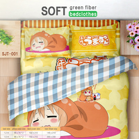 Vente en gros de linge de lit en coton 100% multicolore, imprimé 3D, satin de luxe, ensemble de literie personnalisé avec taie d'oreiller, 4 pièces, thème anime