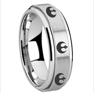 Bagues de casque pour hommes, anneau de doigt, Logo et lettre personnalisés, Star Wars, film, titane en acier, argent, noir, - Product Image 3