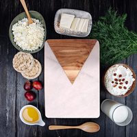 Planche à découper personnalisée en bois d'acacia et marbre, fusion d'ardoise naturelle et de bois d'acacia, gravure possible, vente chaude