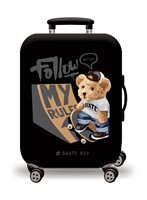 Vente en gros de housses anti-rayures au design joli ours, protection de valise en polyester spandex, housse de bagage pour étui de voyage