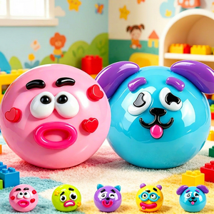 GLIWAY Creative Dog Face-Changing <b>Squeeze</b> <b>Ball</b> TPR Soft Rubber Stress Relief Toy for Adults 10cm Ages 14+ - Product Image 1