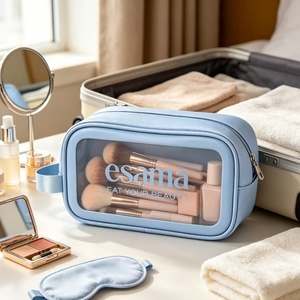 Durable PU Travel Makeup Bag Frosted Transparent Cosmetic Pouch Waterproof Ladies Zipper Wash Bag Portable Dentist Bag Con - Product Image 4