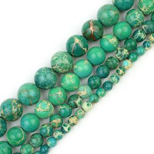 Sedimenti marini Fushia Jasper rotonda pietra preziosa diaspro imperiale branelli allentati per gioielli che fanno 15 "Chakra Yoga bracciali collana - Product Image 6